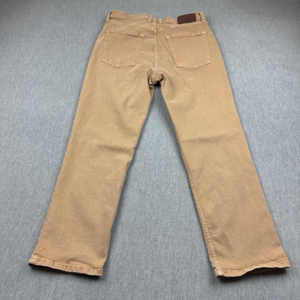 LL Bean Beanflex Jeans Mens 34X28 Tan Classic Fit Straight Leg Pants 511182 - Picture 8 of 13